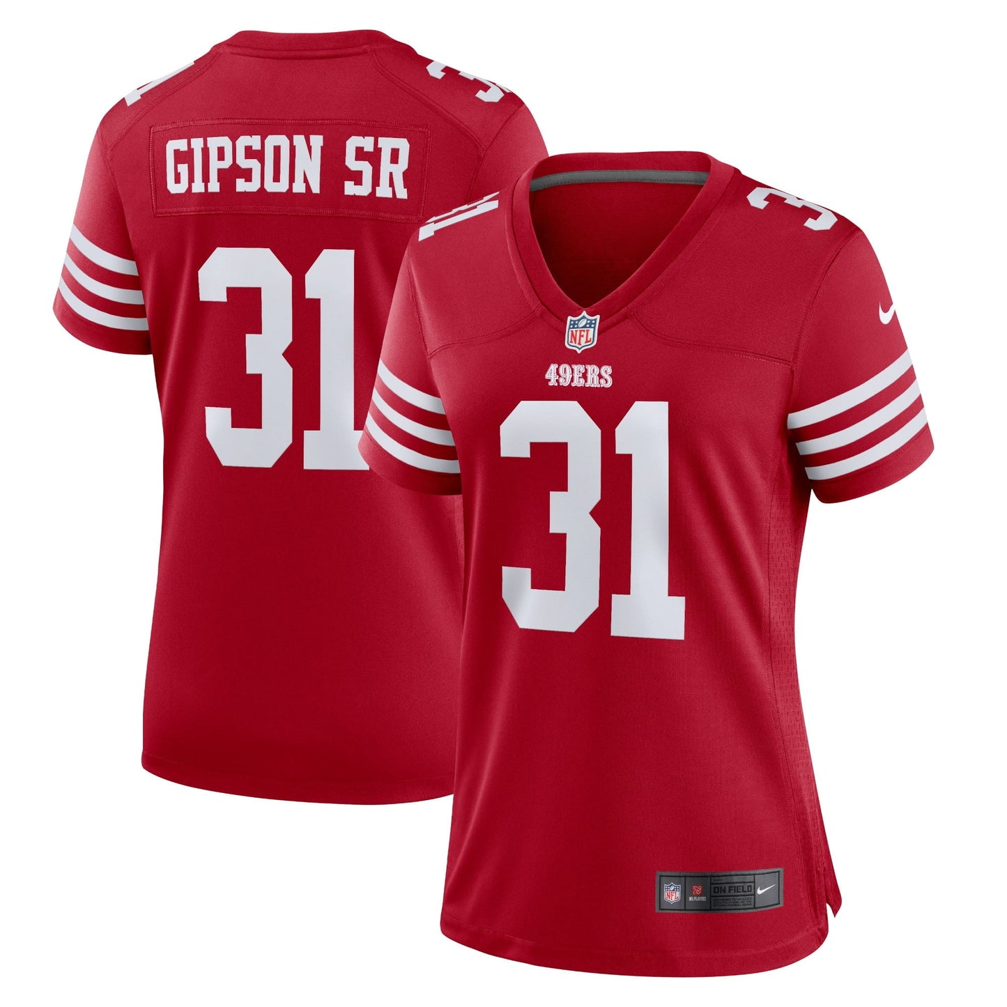 Women's Nike Tashaun Gipson Sr. Scarlet San Francisco 49ers Home Game Player Jersey
