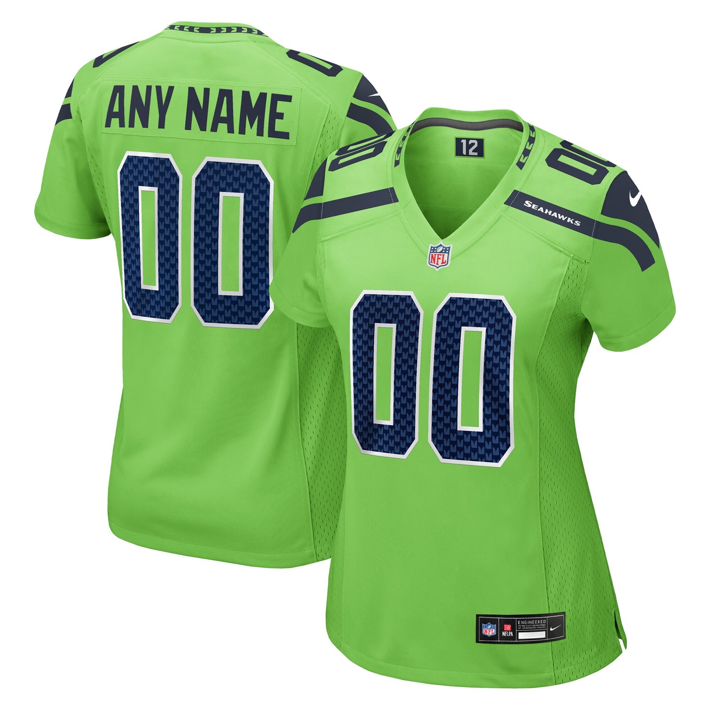 Seattle Seahawks Nike Women's Alternate Custom Game Jersey - Neon Green