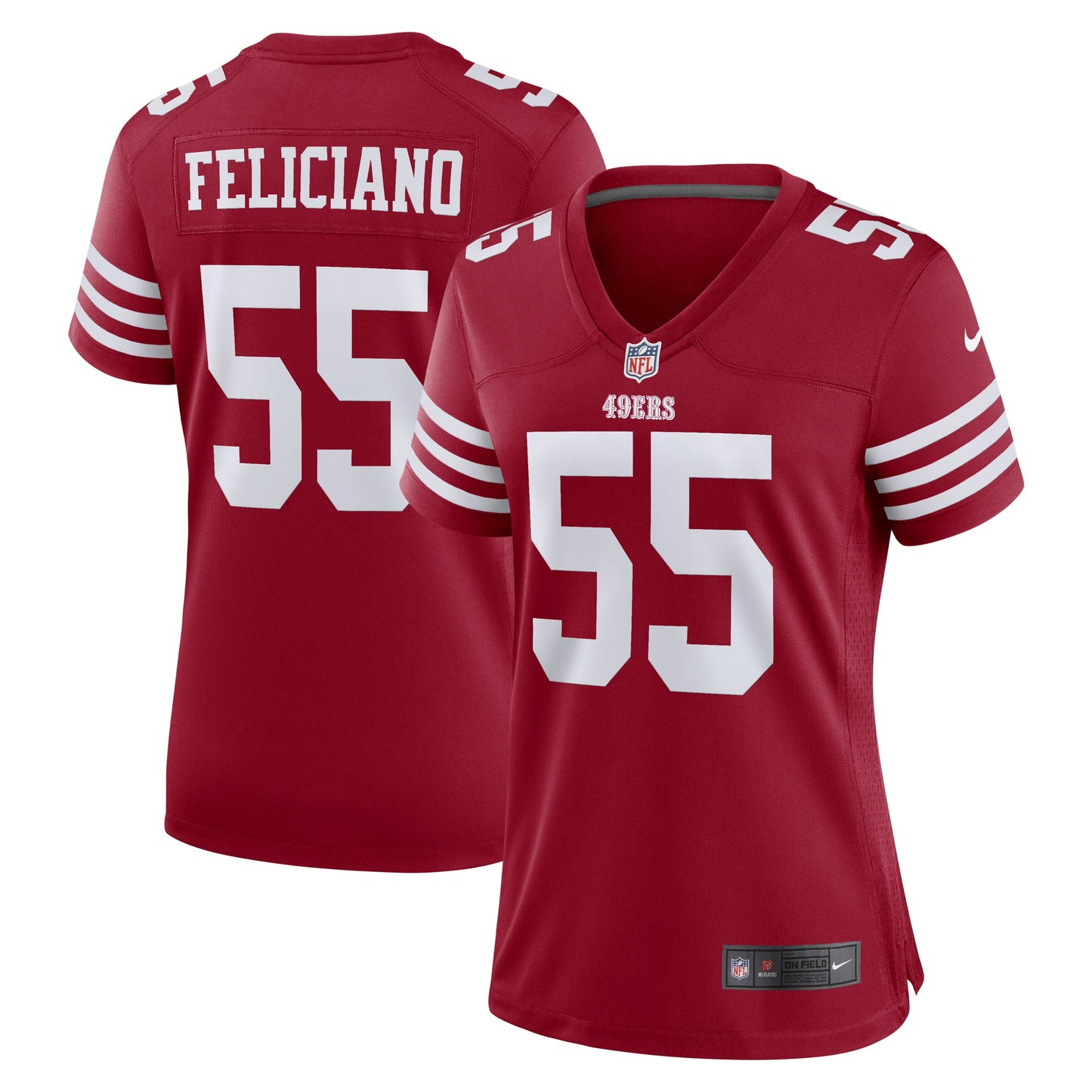 Women's Nike Jon Feliciano Scarlet San Francisco 49ers Game Player Jersey