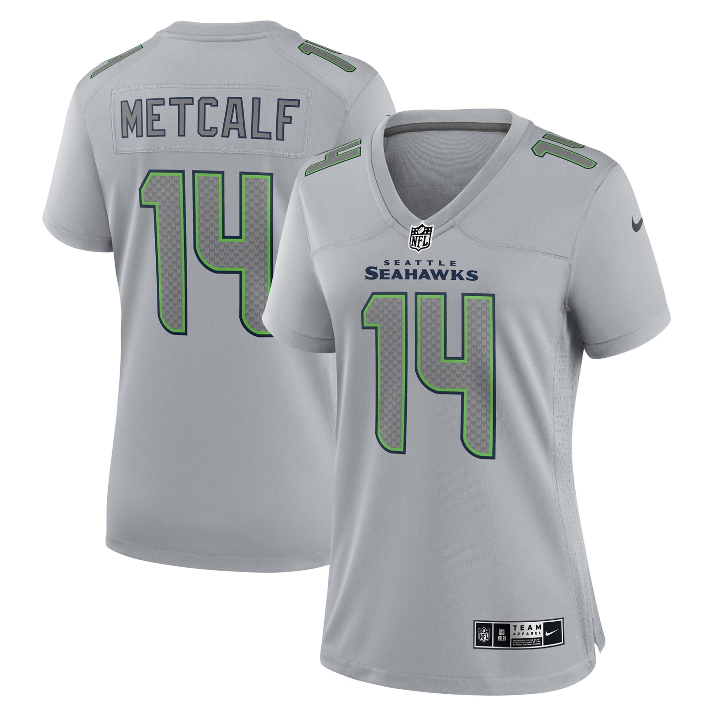 DK Metcalf Seattle Seahawks Nike Women's Atmosphere Fashion Game Jersey - Gray