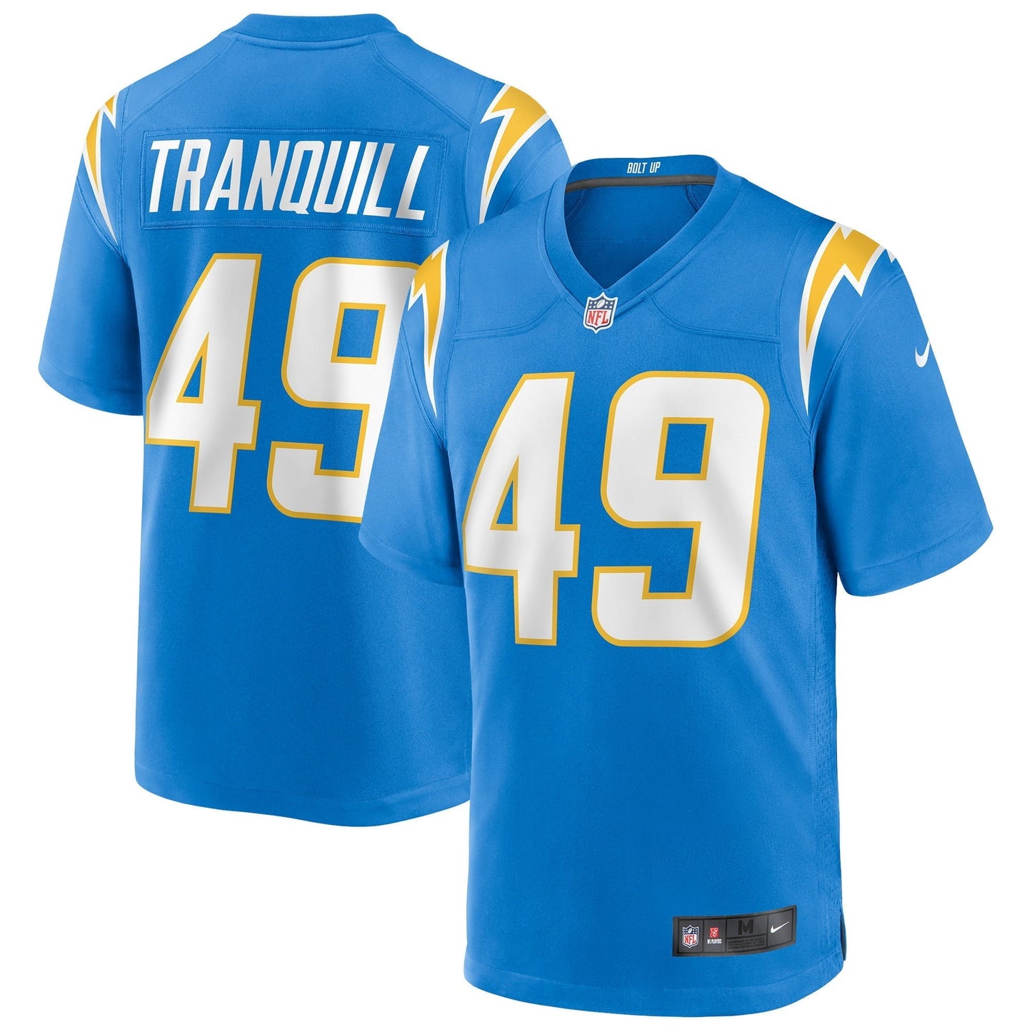 Men's Nike Drue Tranquill Powder Blue Los Angeles Chargers Game Jersey