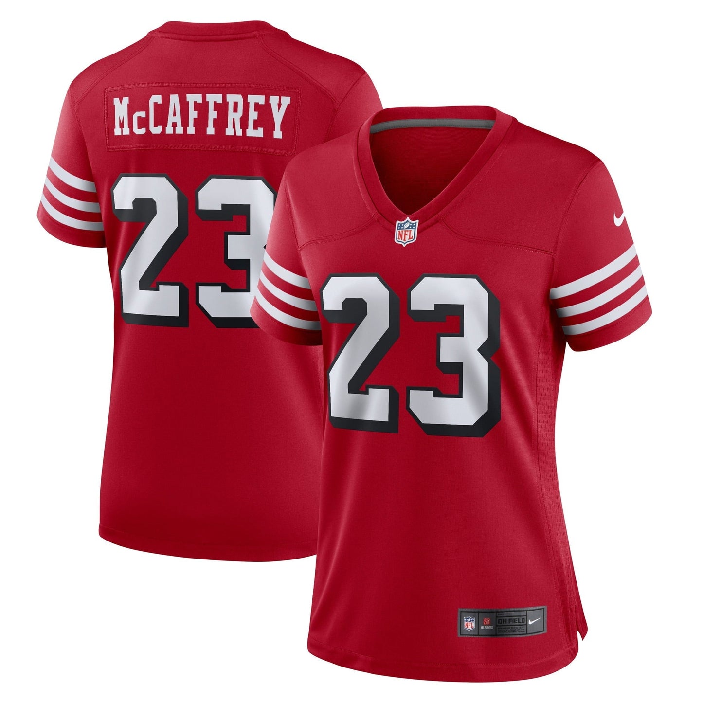 Women's Nike Christian McCaffrey Scarlet San Francisco 49ers Alternate Game Player Jersey