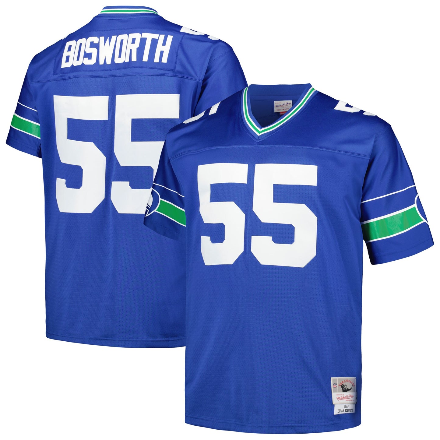 Brian Bosworth Seattle Seahawks Mitchell & Ness Big & Tall 1987 Legacy Retired Player Jersey - Royal