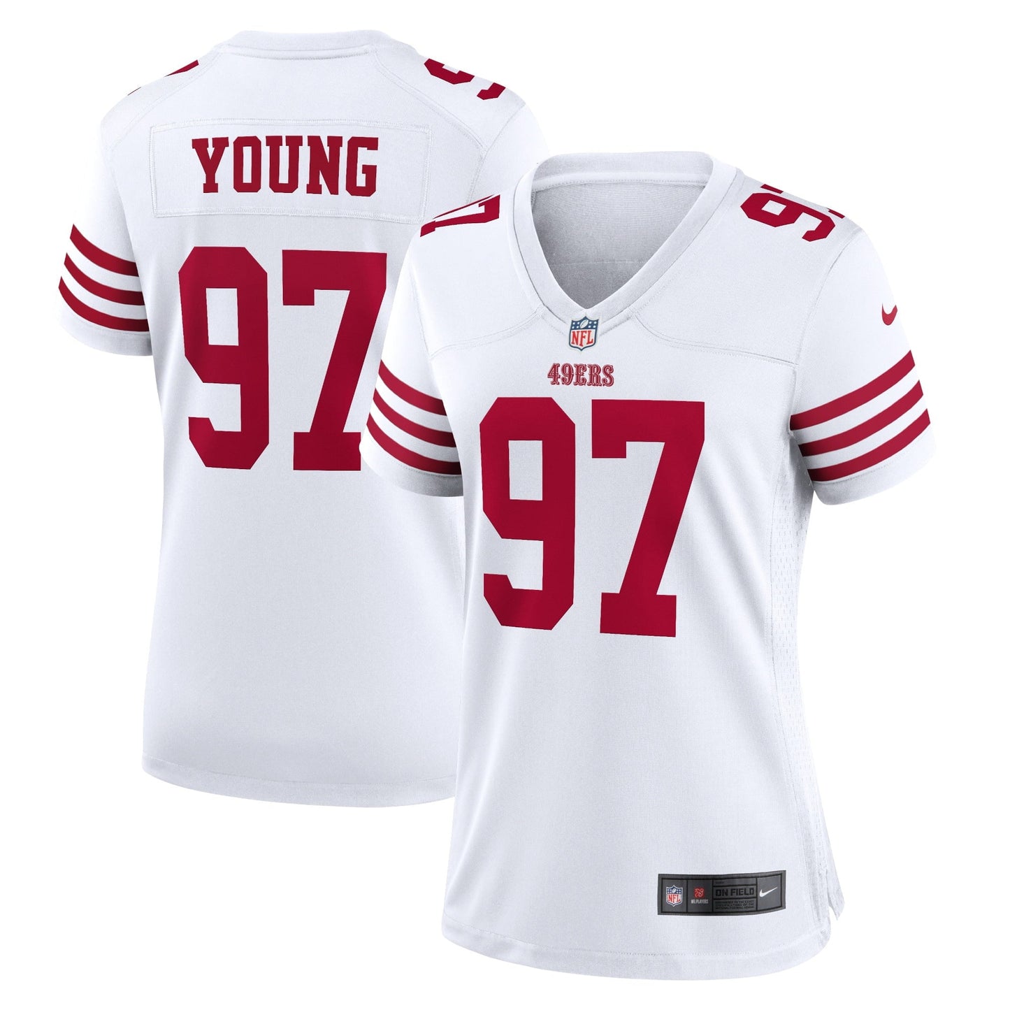 Women's Nike Bryant Young White San Francisco 49ers Retired Player Game Jersey