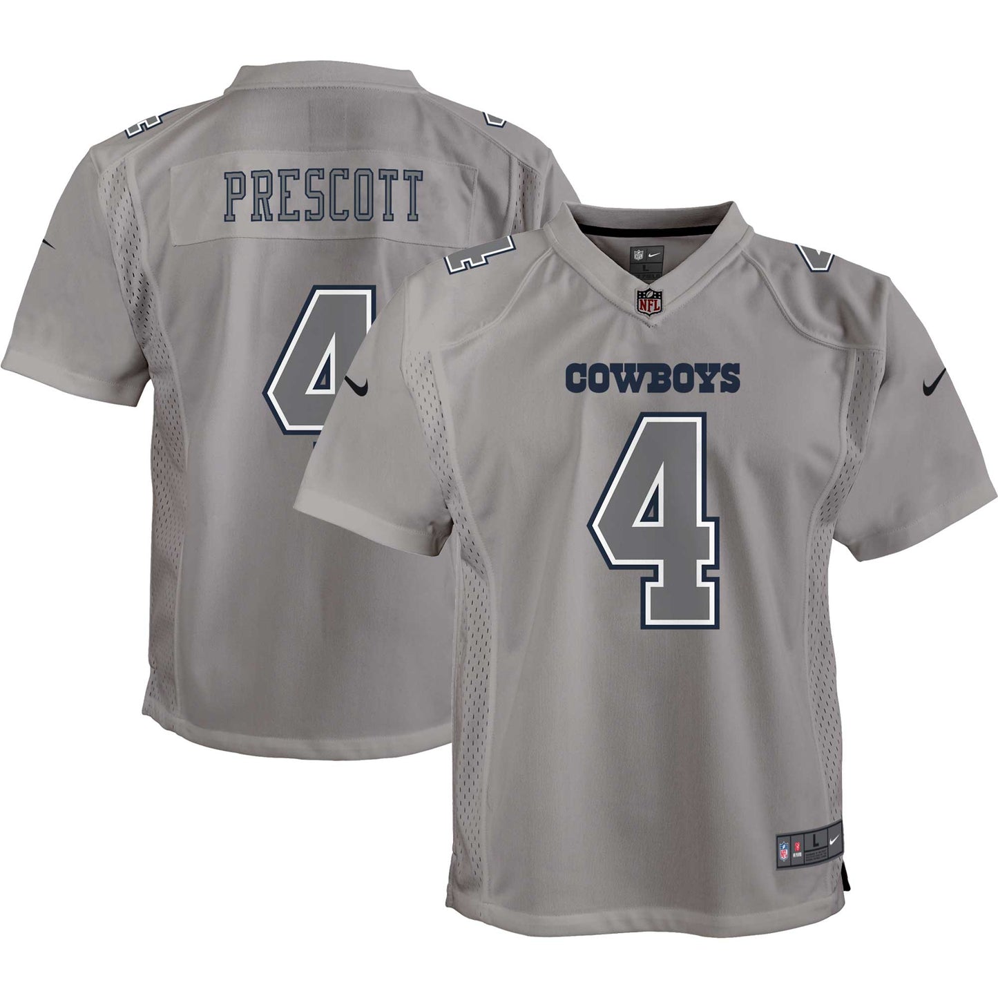 Dak Prescott Dallas Cowboys Nike Youth Atmosphere Game Jersey - Gray