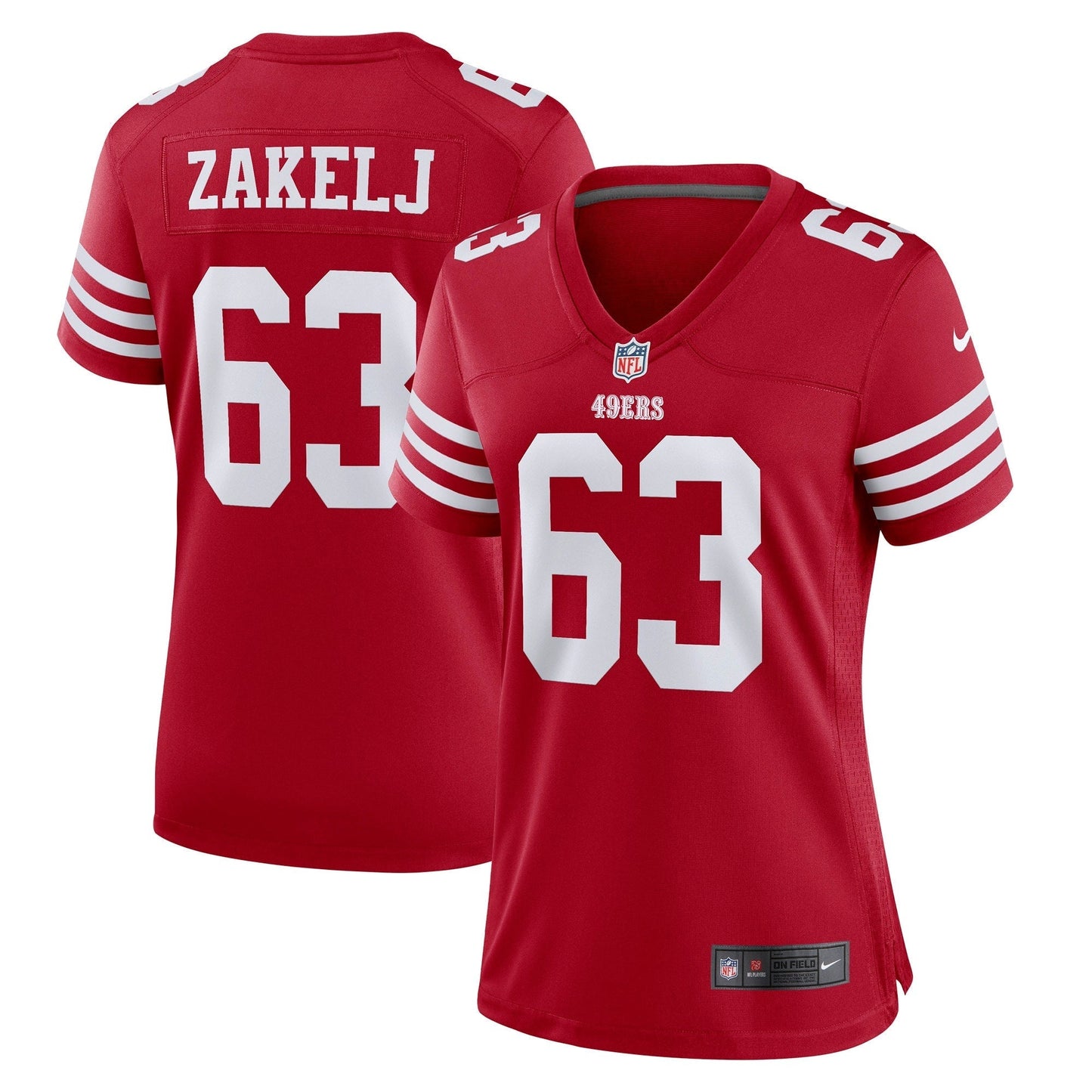 Women's Nike Nick Zakelj Scarlet San Francisco 49ers Game Player Jersey