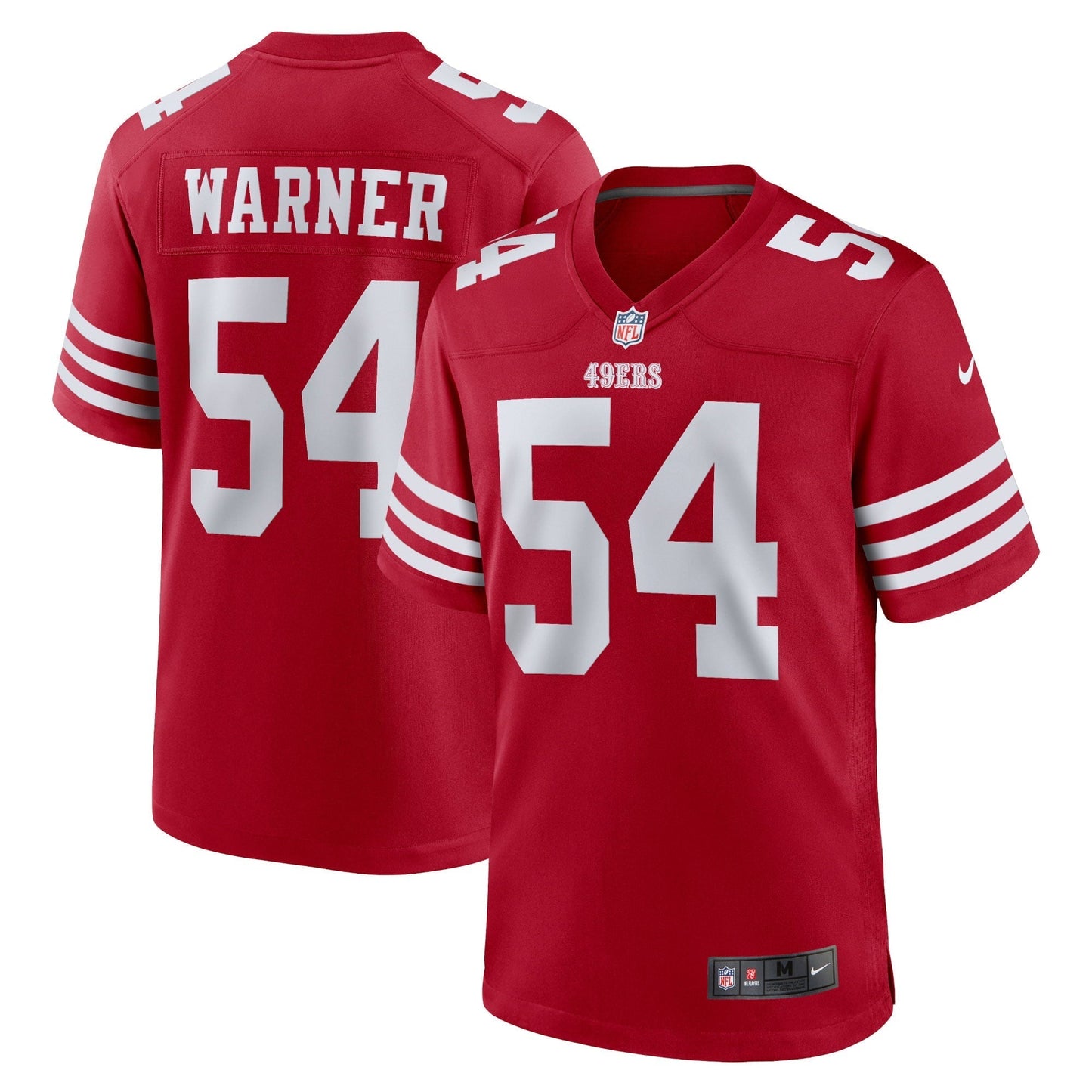 Women's Nike Fred Warner Scarlet San Francisco 49ers Team Game Player Jersey