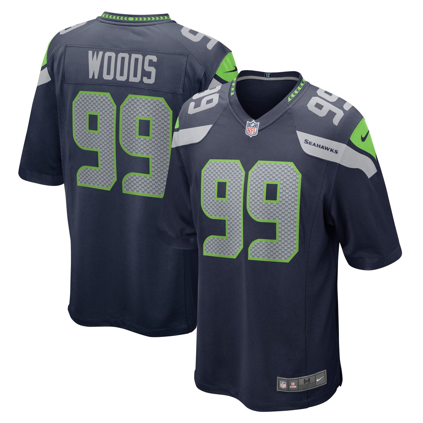 Men's Nike Al Woods College Navy Seattle Seahawks Game Player Jersey