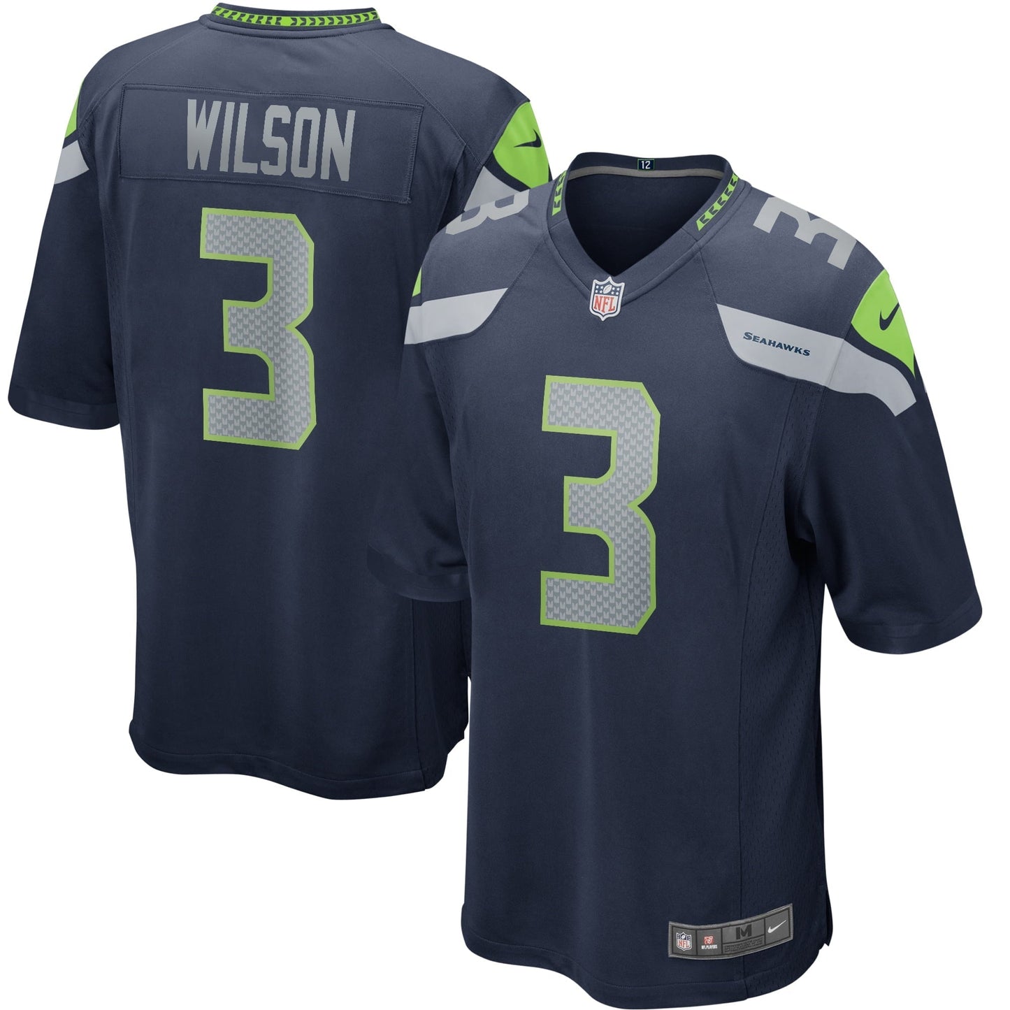 Men's Nike  Russell Wilson  College Navy Seattle Seahawks Game Player Jersey