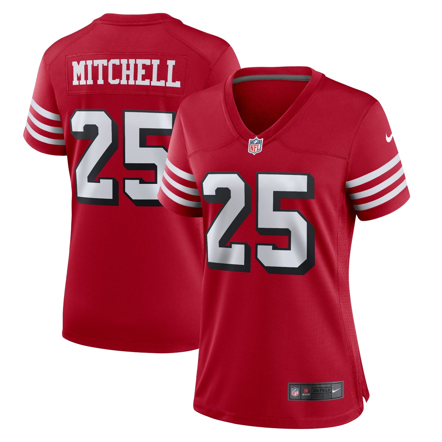 Elijah Mitchell San Francisco 49ers Nike Women's Alternate Team Game Jersey - Scarlet
