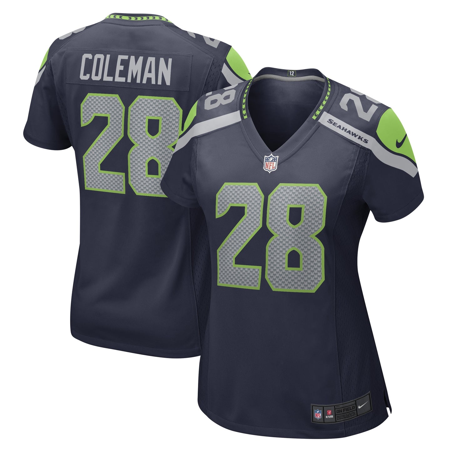 Justin Coleman Seattle Seahawks Nike Women's Game Player Jersey - College Navy