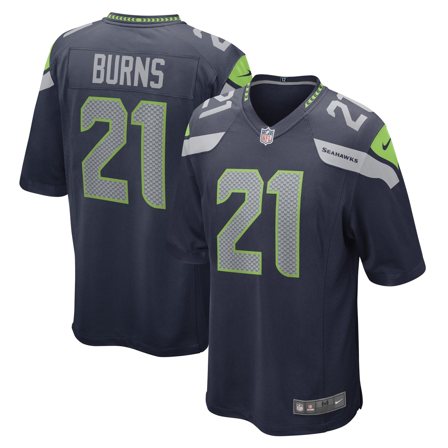 Artie Burns Seattle Seahawks Nike Game Player Jersey - College Navy