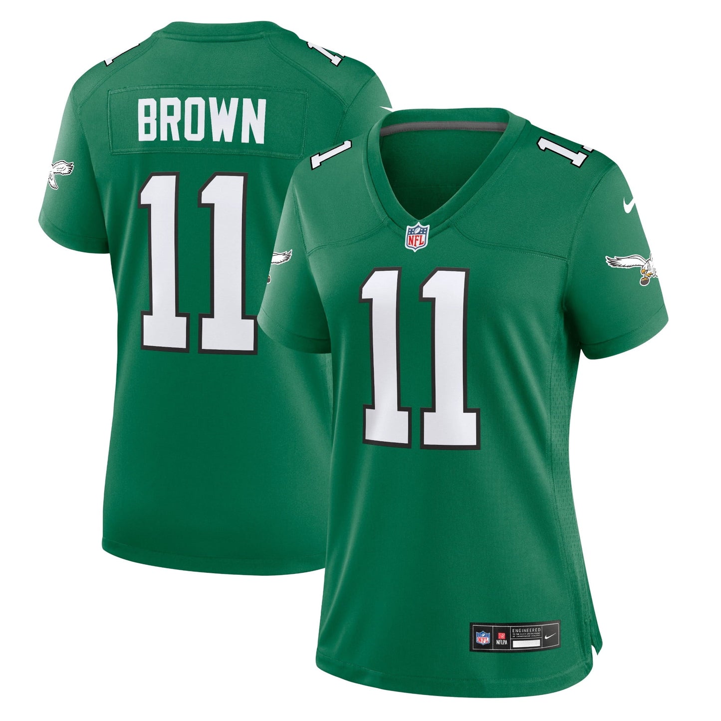 Women's Nike A.J. Brown Kelly Green Philadelphia Eagles Alternate Player Game Jersey