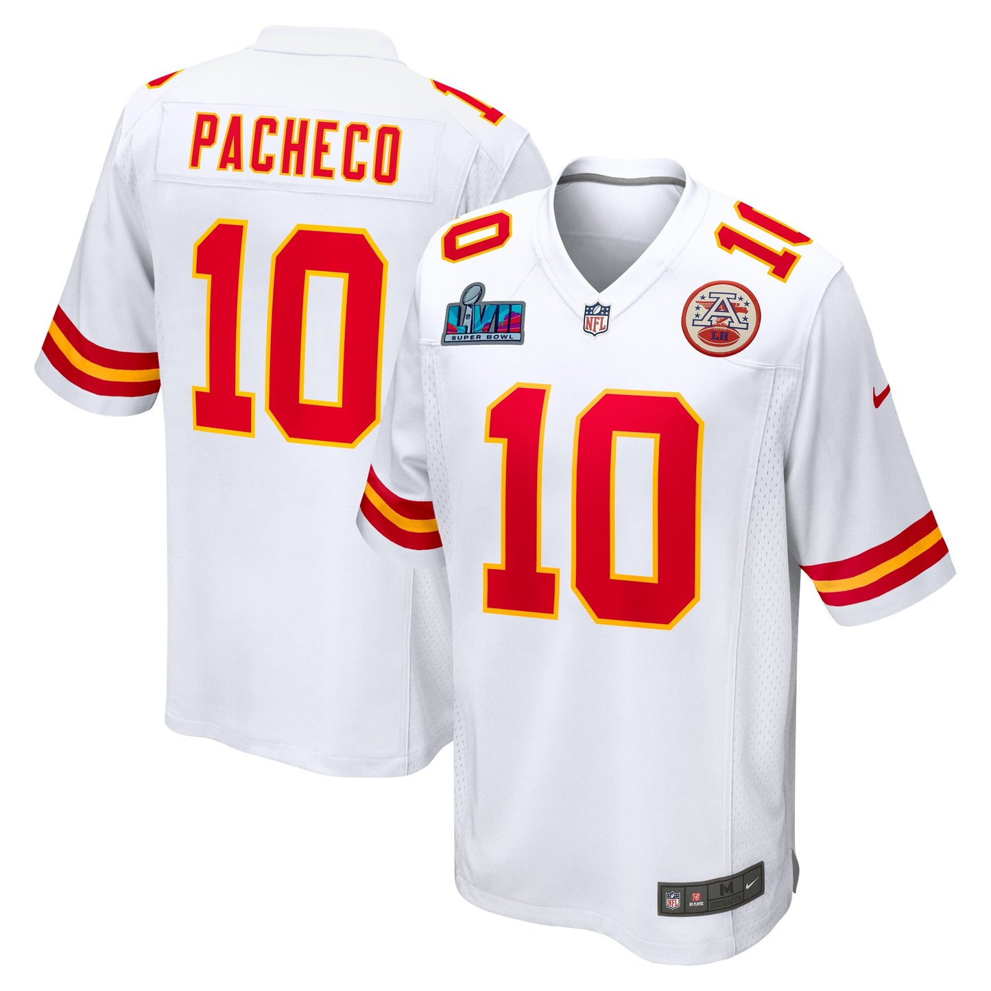 Isiah Pacheco Kansas City Chiefs Nike Super Bowl LVII Patch Away Game Jersey - White